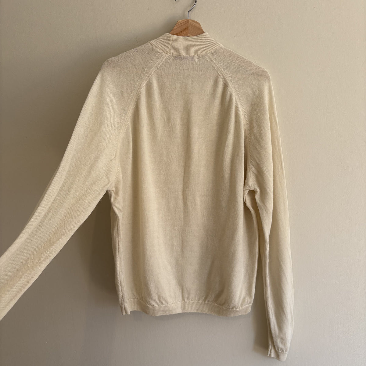 Vintage EWM | Cream Lambswool Roll Neck Jumper | Quiet Luxury | M