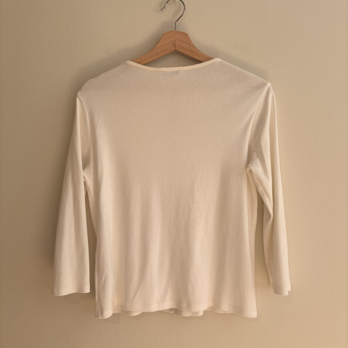 Vintage St Michael | White Embroidered Cardigan Top | 90s Folk | UK 12