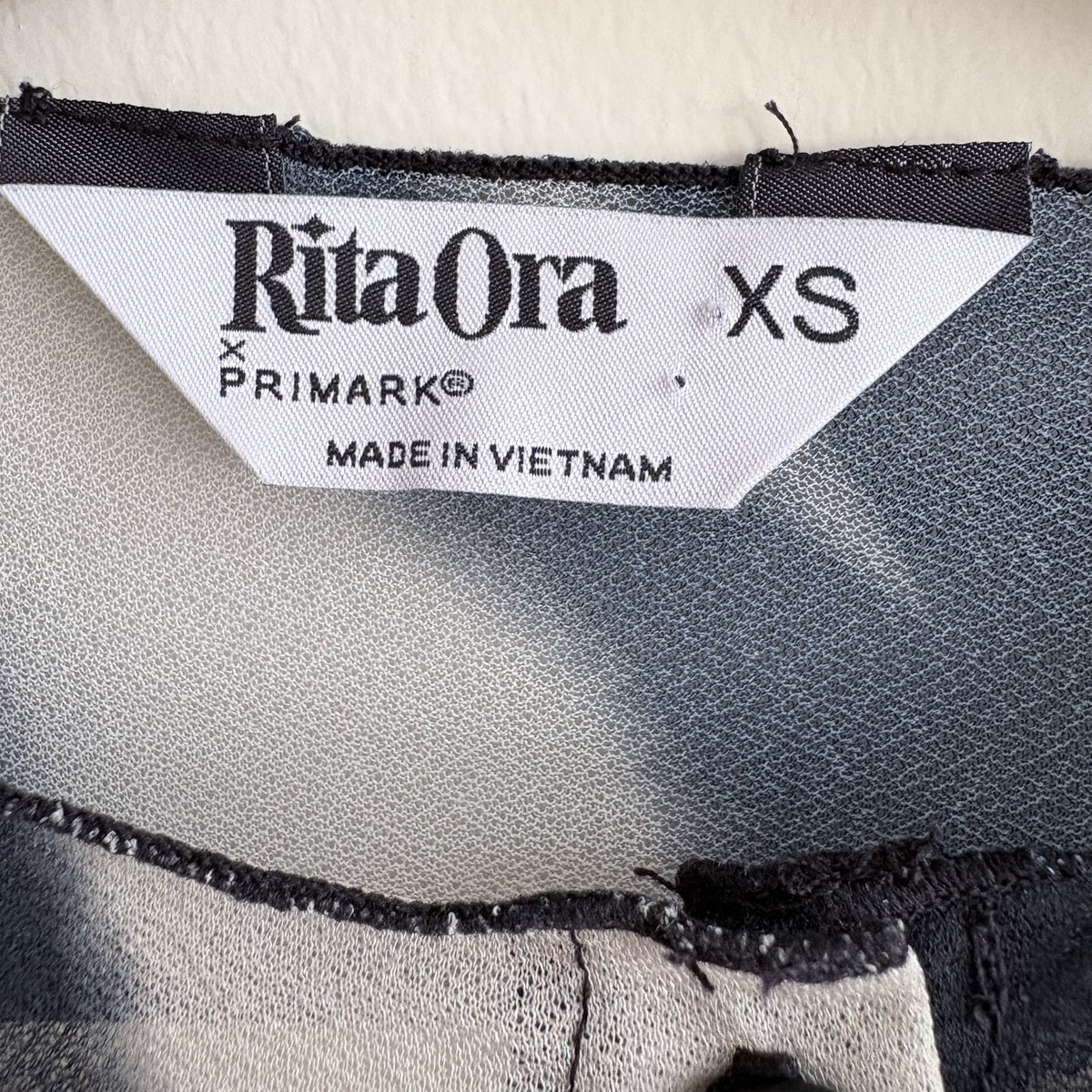 Rita Ora x Primark Mesh Cardigan Top, Black & Grey, XS, Y2K, Indie Sleaze, Zebra