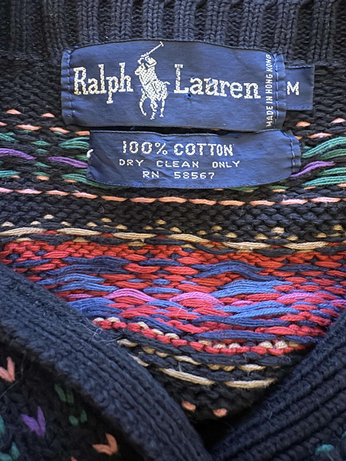 Ralph Lauren Vintage 80s/90s Fair Isle Cardigan - Size M – Romantic, Academia