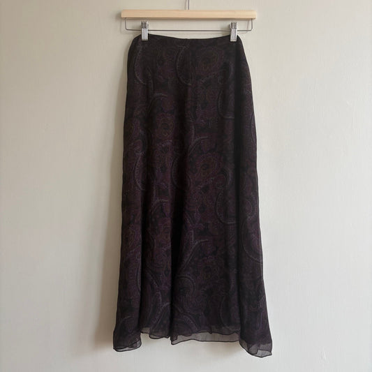 Lauren Ralph Lauren | Silk Paisley Maxi Skirt | Whimsigoth | US 10 UK 14