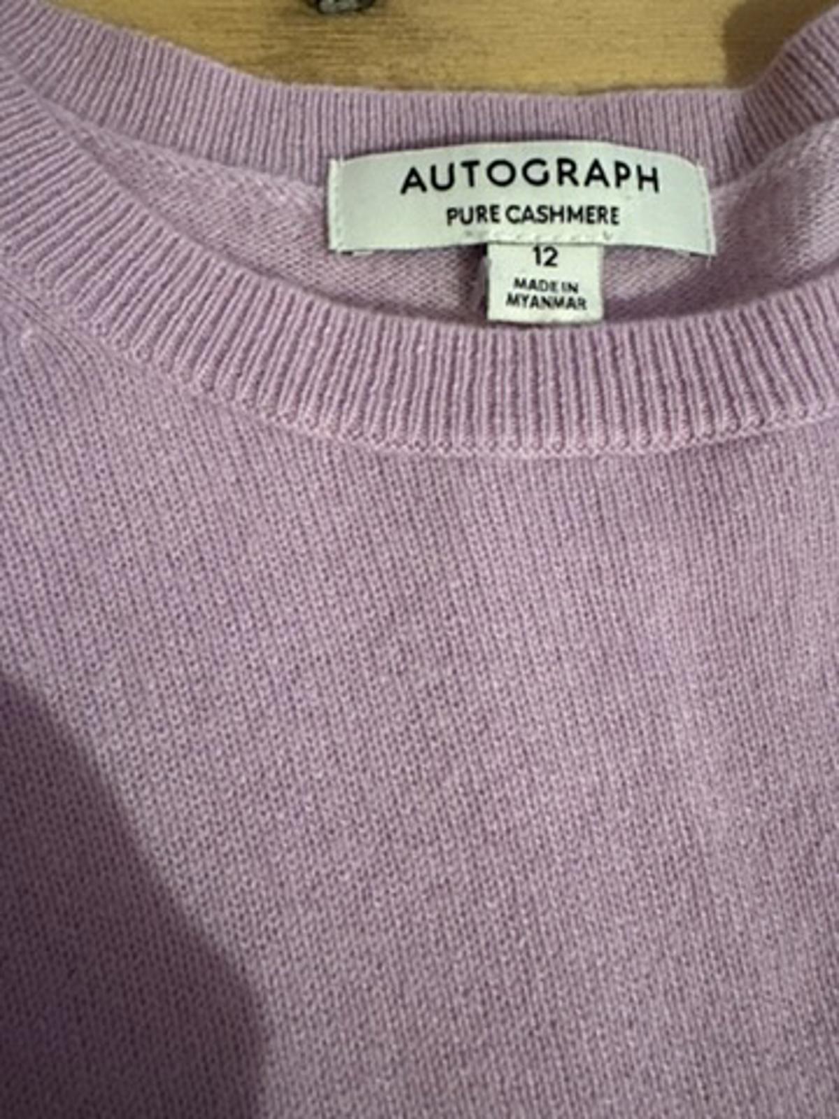 M&S Autograph Pure 100% Cashmere Jumper | Lilac Size 12