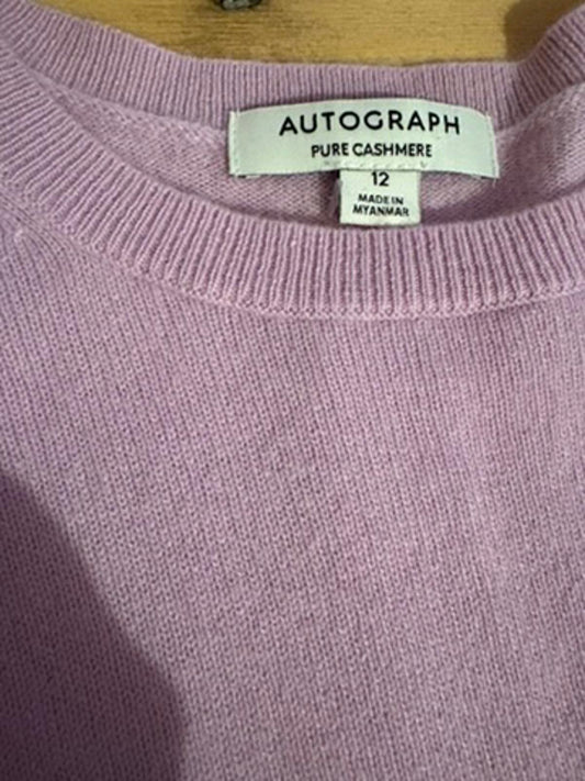 M&S Autograph Pure 100% Cashmere Jumper | Lilac Size 12