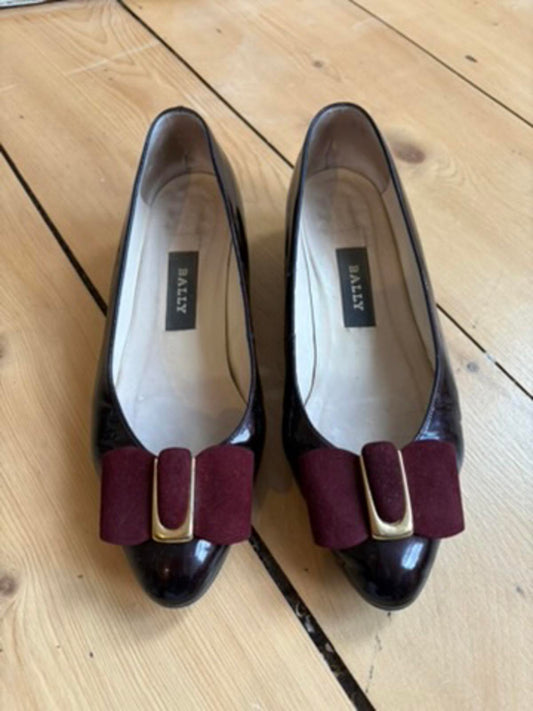 Bally Vision Women’s Burgundy Patent Leather Heels - Size UK 4