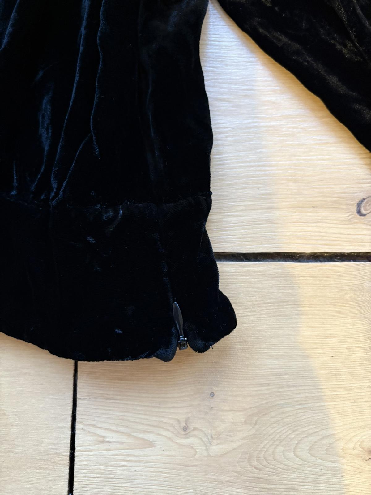 The Kooples Sport | Black Velvet & Lace Top | Velvet Silk & Lace Blouse Size 1