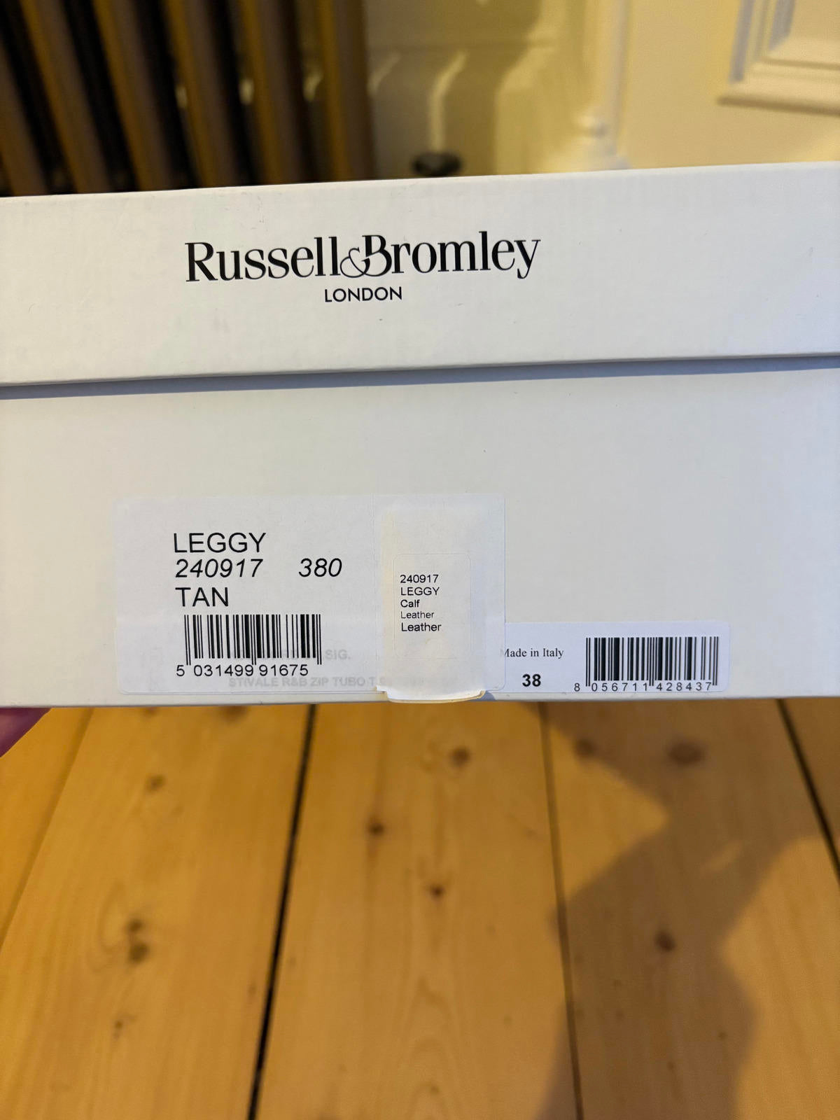 Russell & Bromley ‘Leggy’ Tan Leather Knee High Boots – Size 38 Brand New in Box