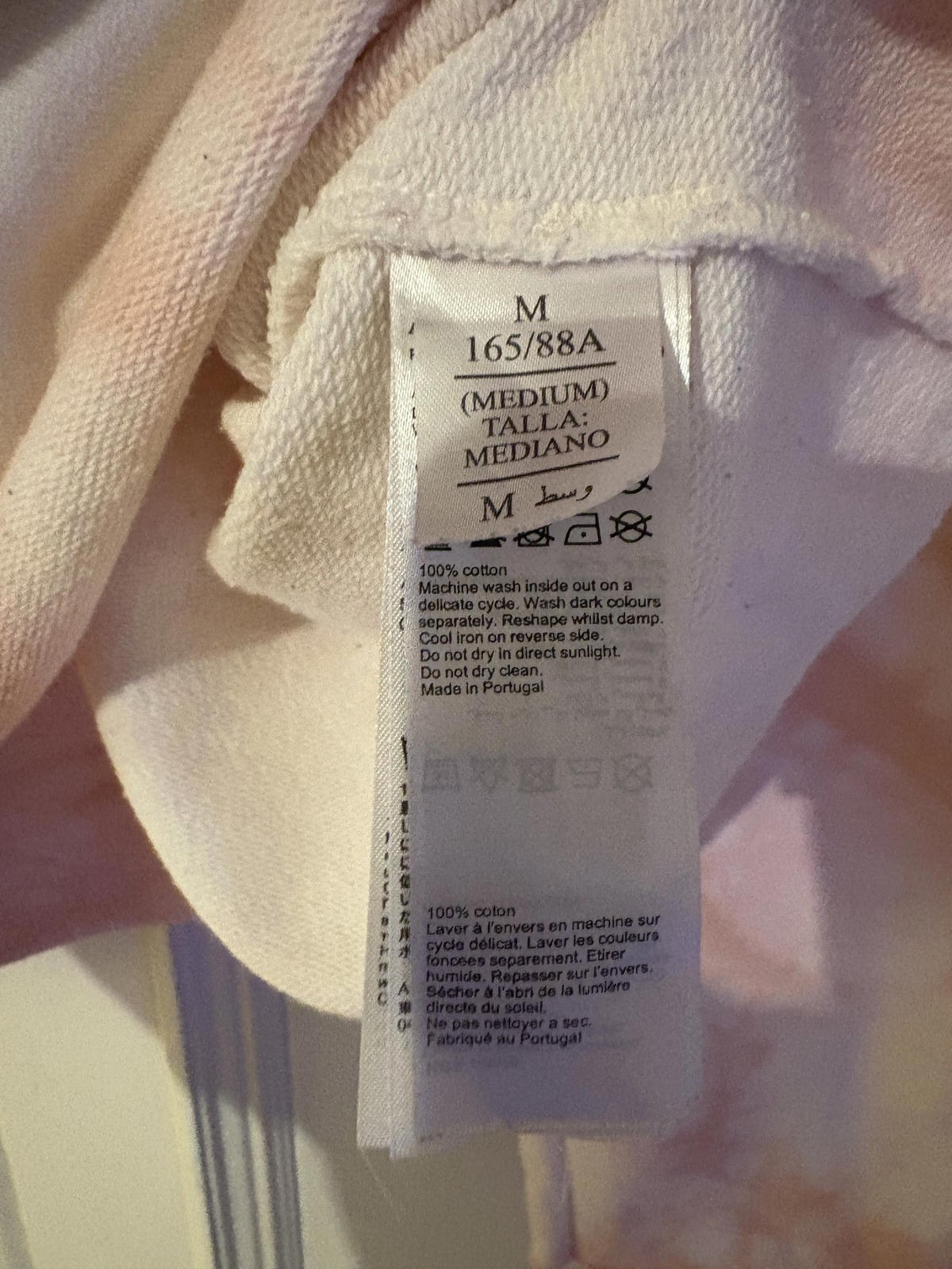 AllSaints Tie-Dye Sweatshirt in Blush Pink. Soft Grunge, Pastel Core, Size M