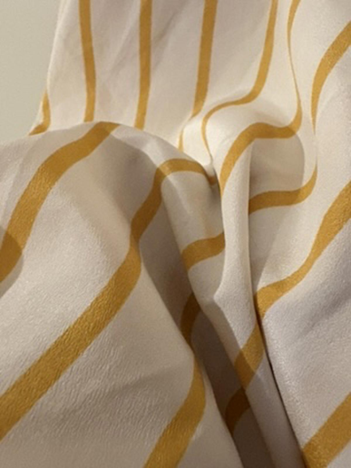 Anne Fontaine Paris Striped Shirt – Size 2, White & Mustard Yellow