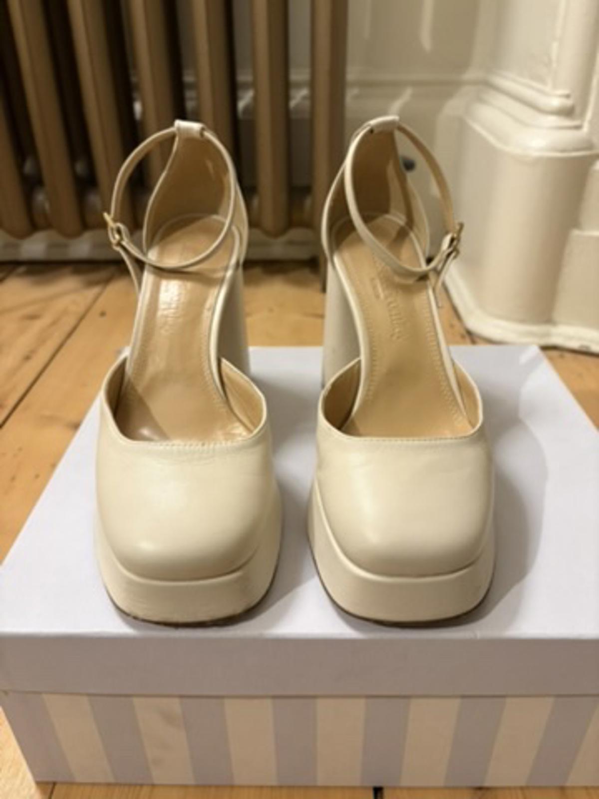 Russell & Bromley ‘Flawless’ Nappa Leather Platform Heels – Size 38 – Worn Once
