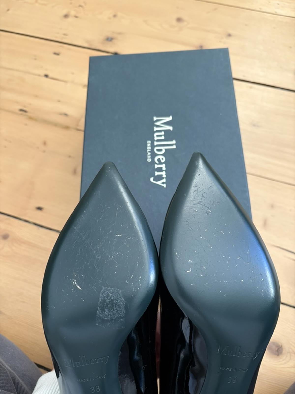 Mulberry Patent Leather Pointed Toe Pumps – Size 38 Black