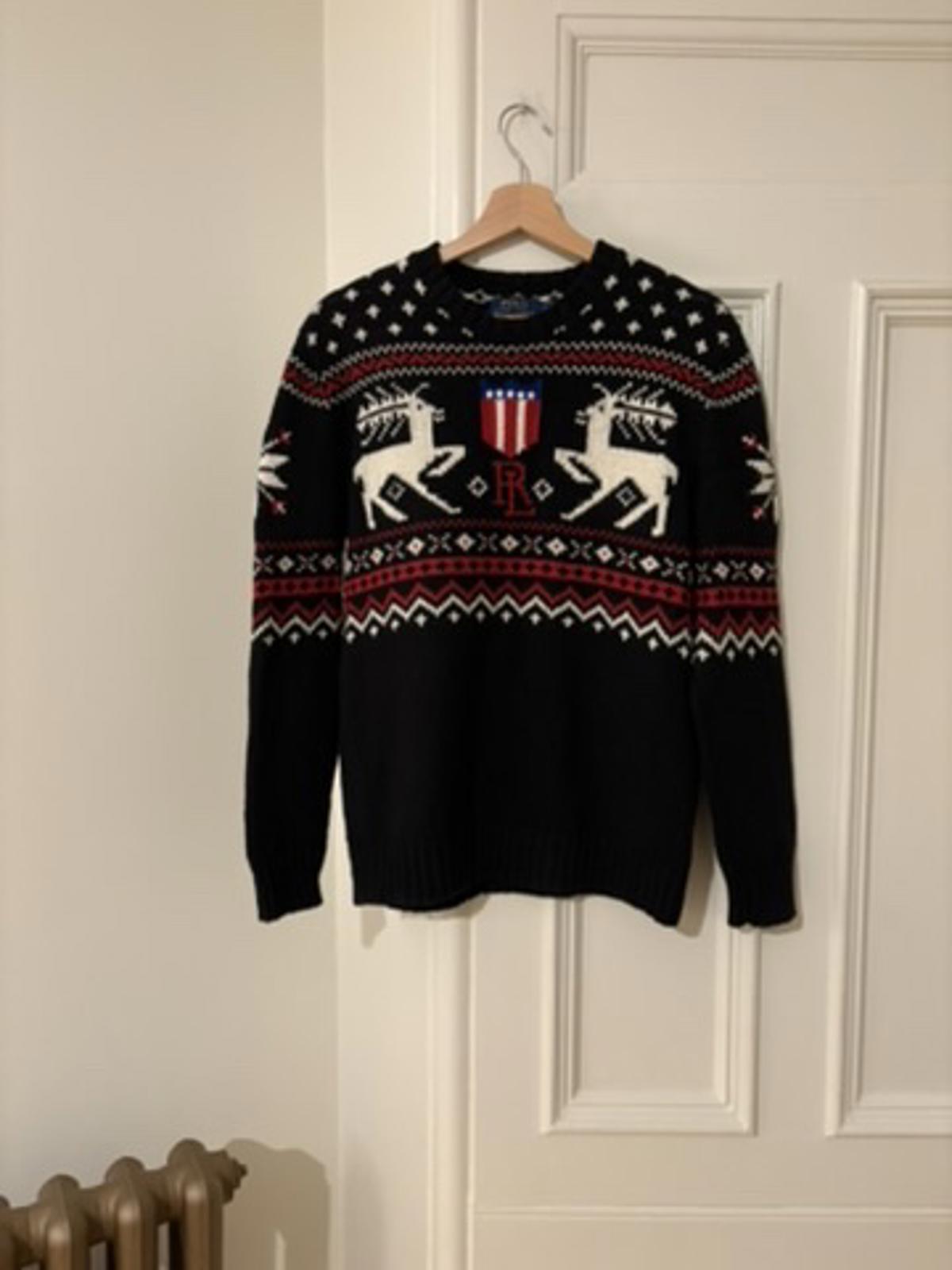 2023 Polo Ralph Lauren Fair Isle Reindeer Sweater – Black Cashmere Blend Size S
