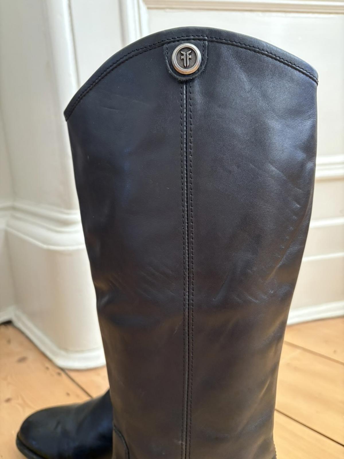 Frye Black Leather Knee-High Riding Boots – Size 8 (UK 6)