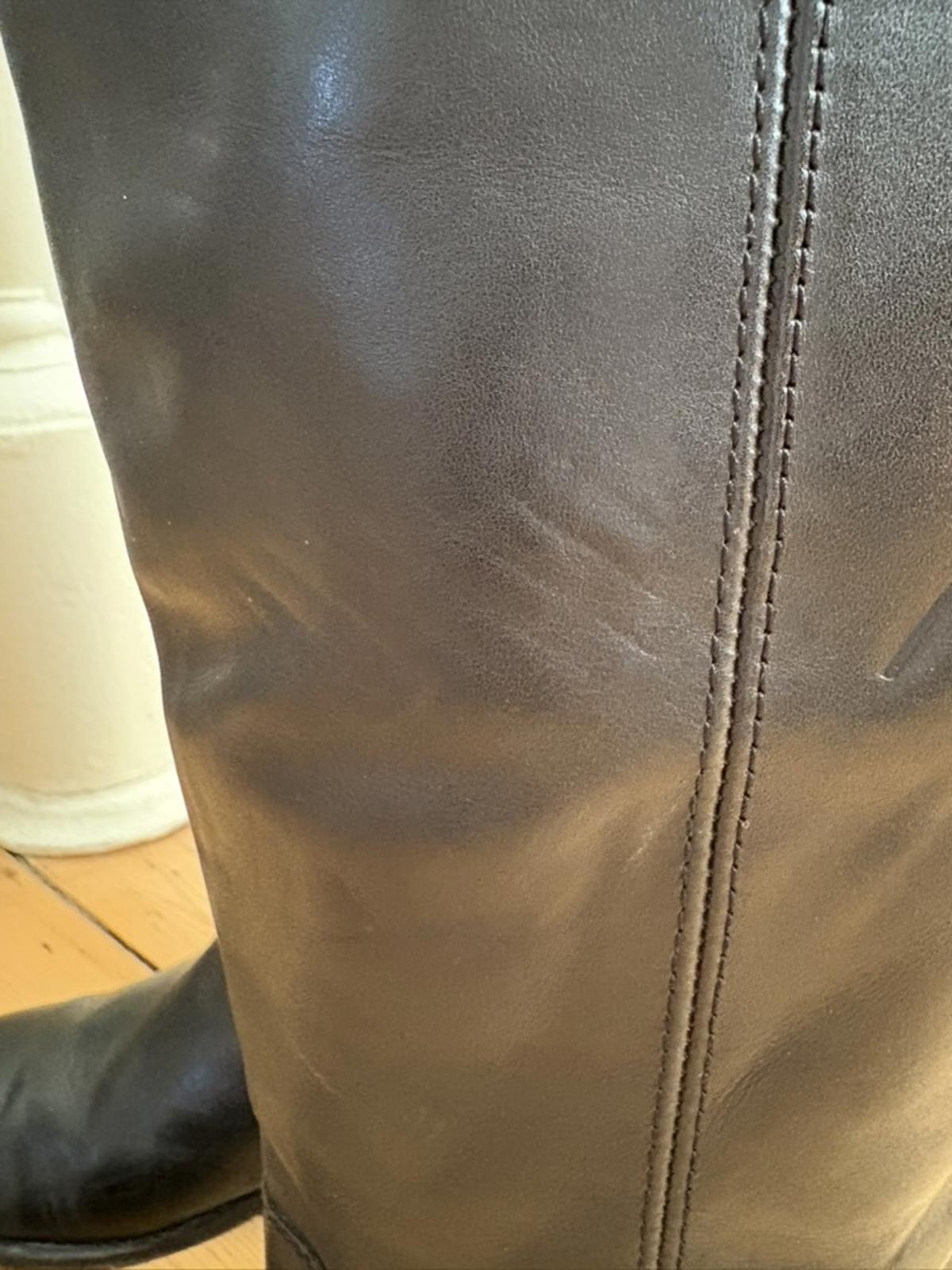 Frye Black Leather Knee-High Riding Boots – Size 8 (UK 6)
