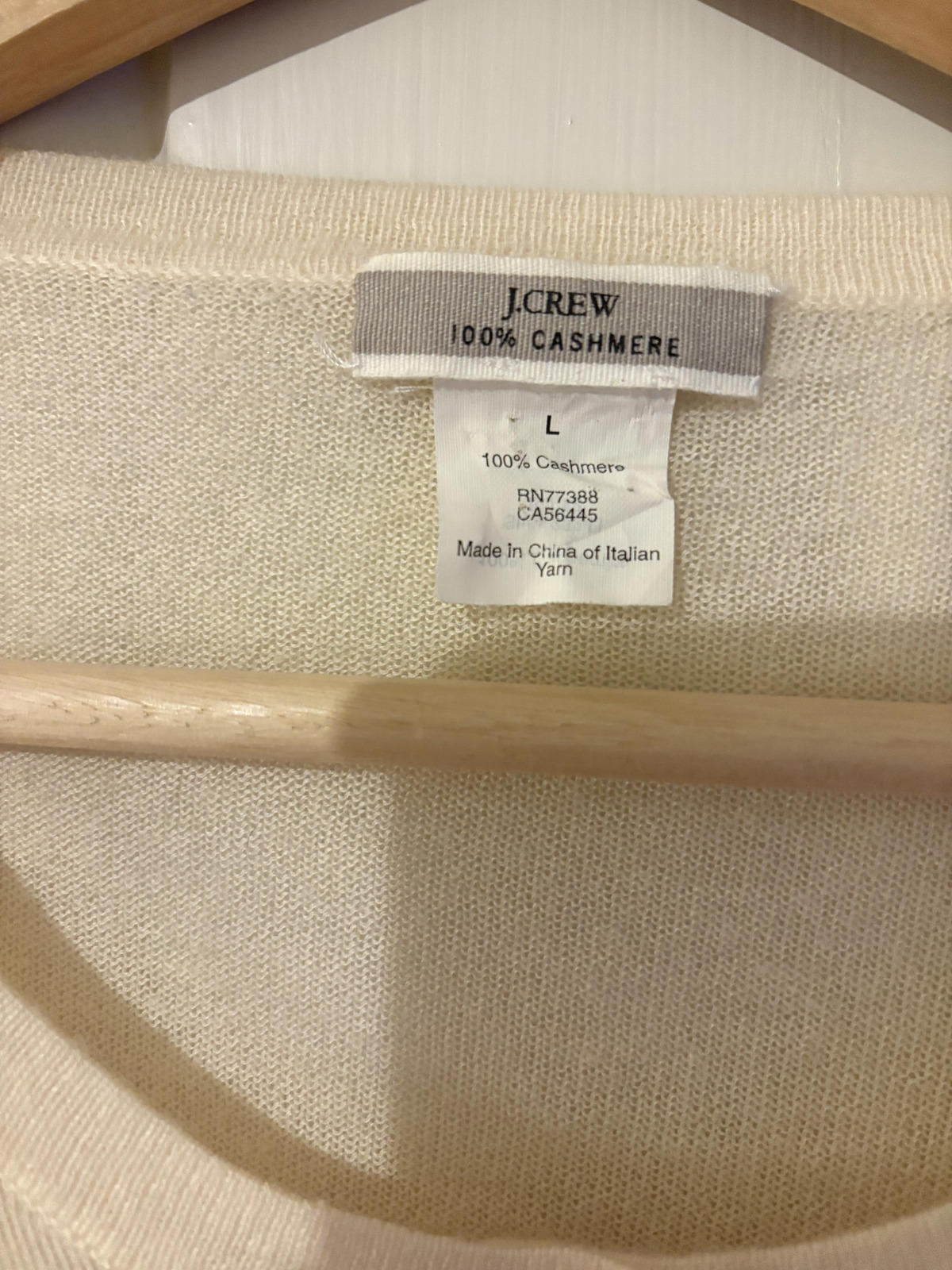 J.Crew Women’s 100% Cashmere Cardigan – Size L, Cream Ivory