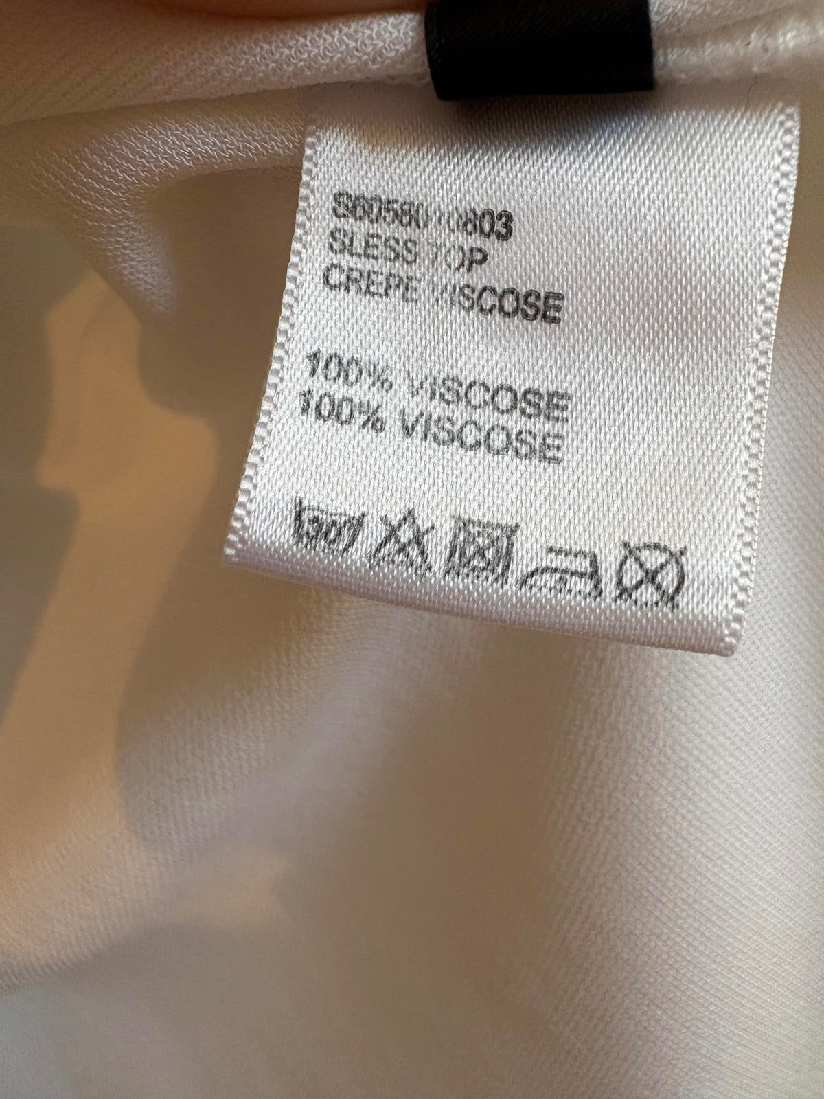 Joseph Asymmetric Minimalist Sleeveless Top in White. Size Small S