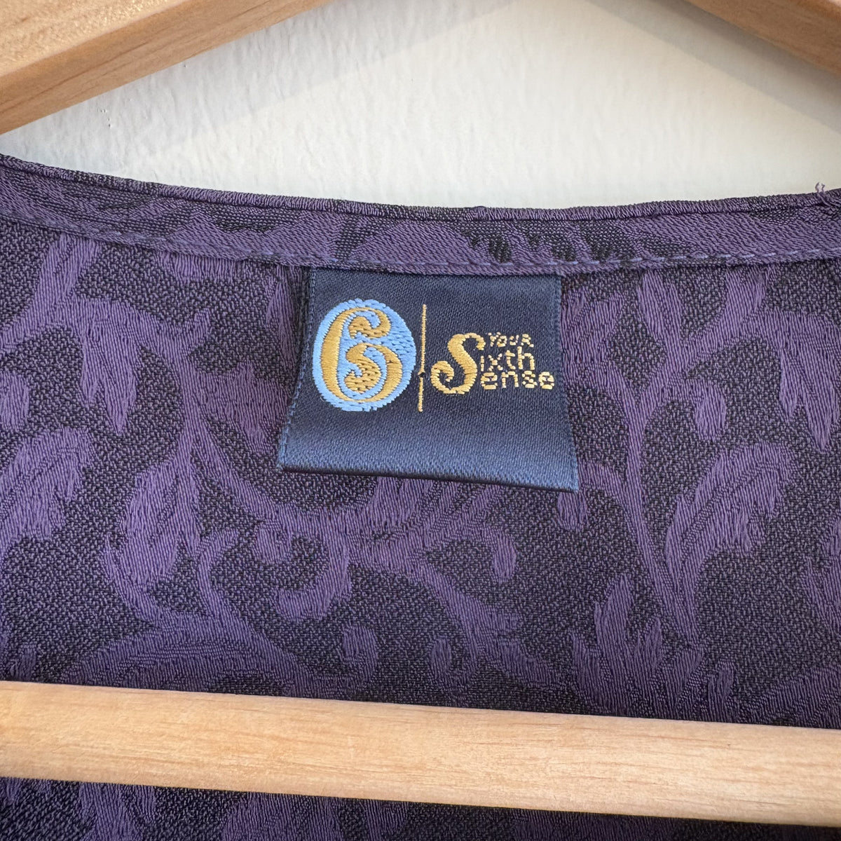 Vintage C&A Your Sixth Sense | Purple Jacquard Jacket | Whimsy Goth | UK 16
