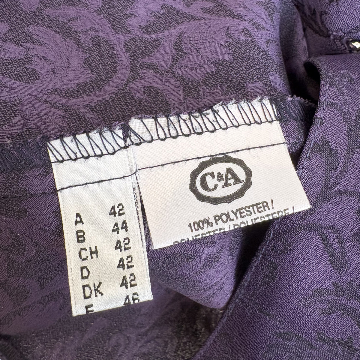 Vintage C&A Your Sixth Sense | Purple Jacquard Jacket | Whimsy Goth | UK 16