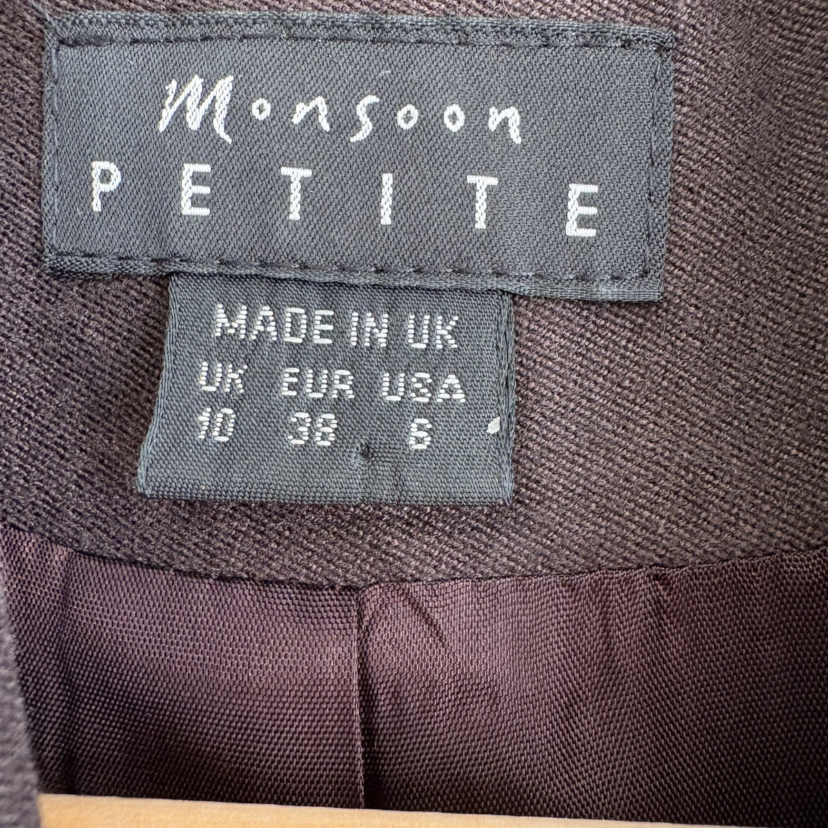 Vintage Monsoon Petite | Brown Longline Blazer | 90s Minimalist | UK 10