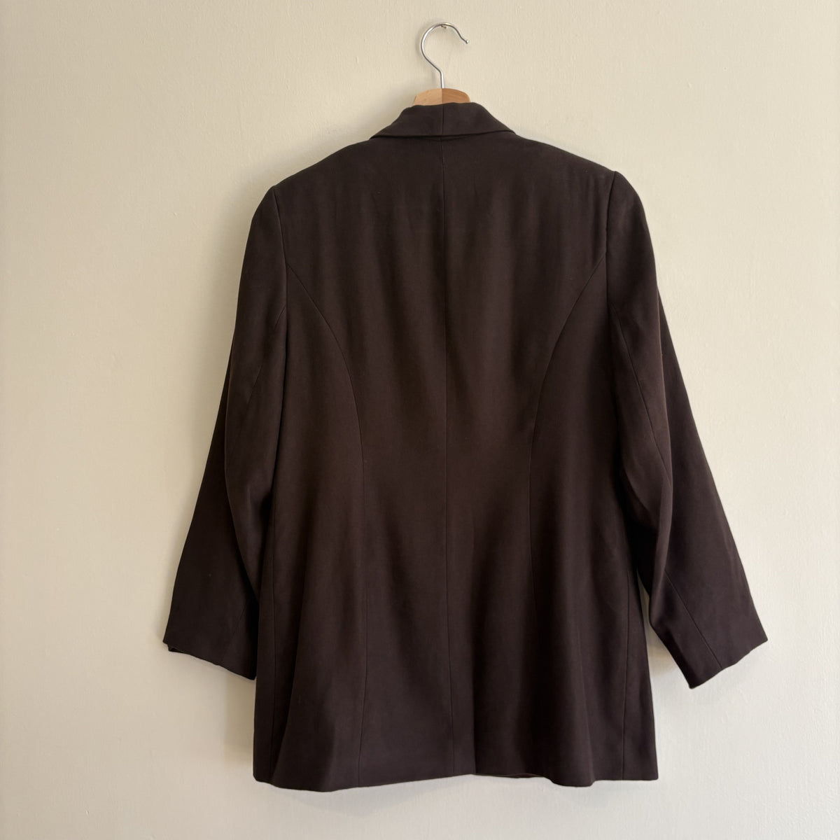 Vintage Monsoon Petite | Brown Longline Blazer | 90s Minimalist | UK 10