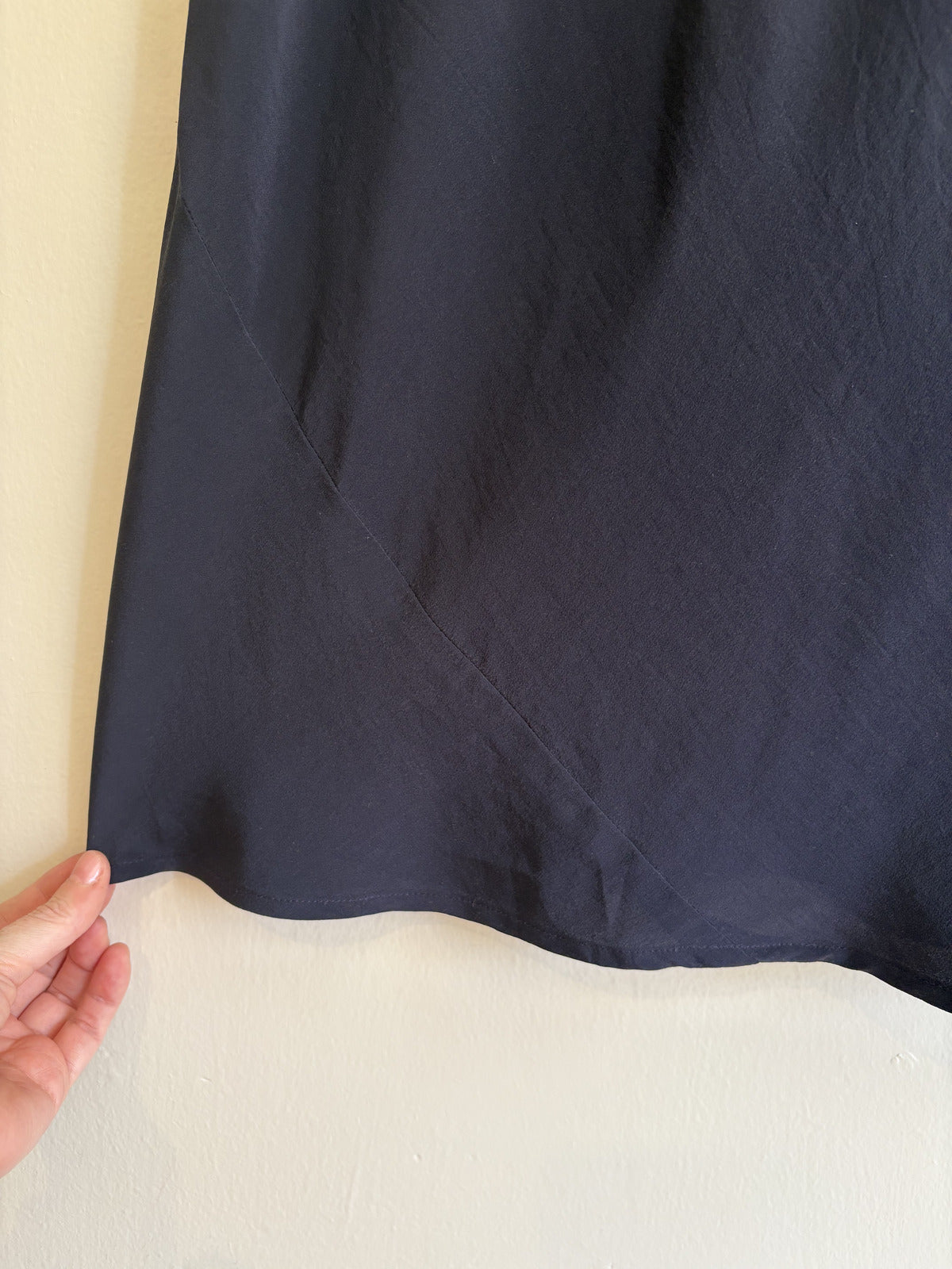 Jigsaw 100% Silk V-Neck Shift Dress in Navy - Size 3 (UK 12)