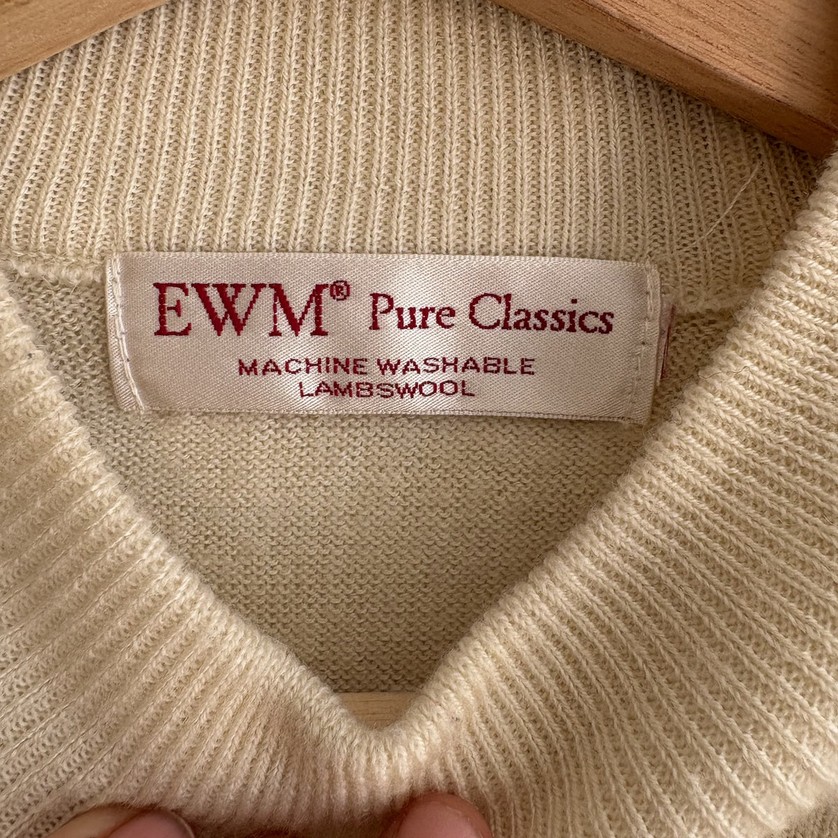 Vintage EWM | Cream Lambswool Roll Neck Jumper | Quiet Luxury | M