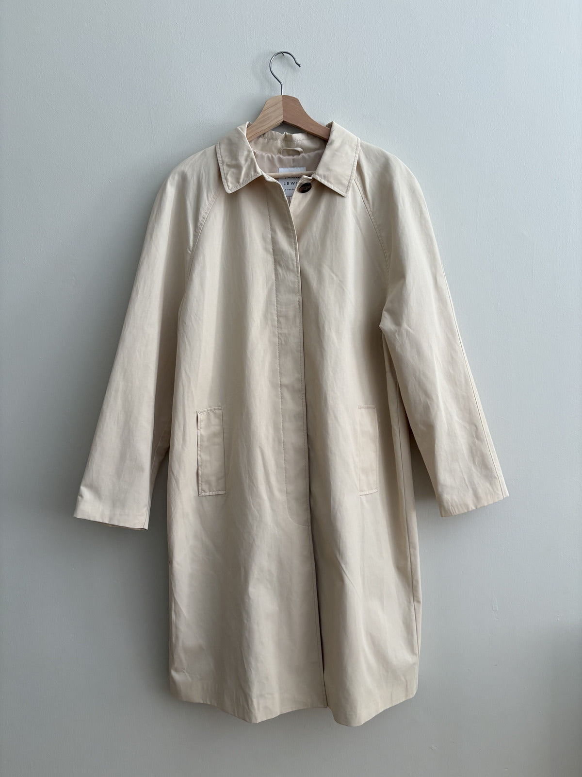 John Lewis Light Beige Mac Trench Coat | Quiet Luxury | UK 14