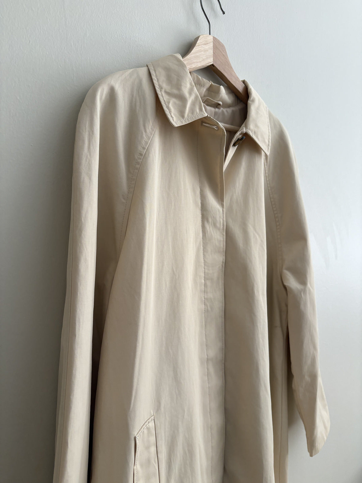 John Lewis Light Beige Mac Trench Coat | Quiet Luxury | UK 14
