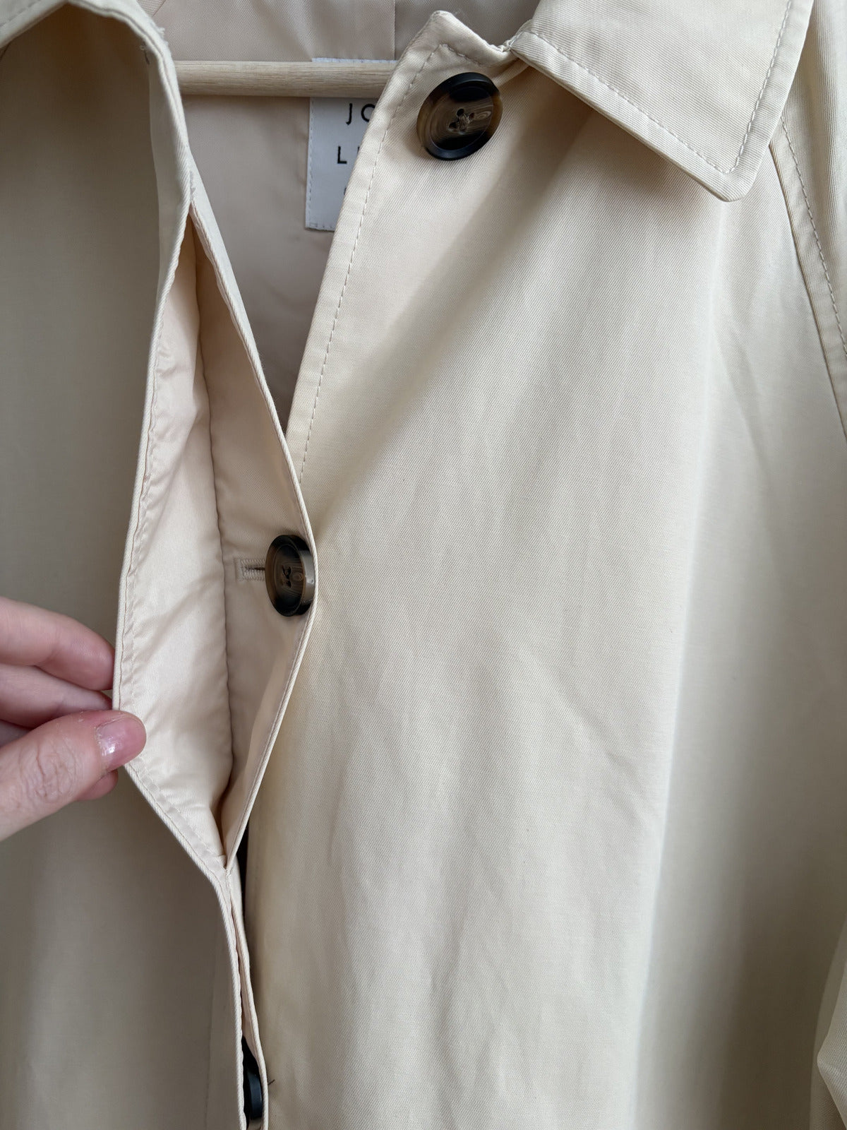 John Lewis Light Beige Mac Trench Coat | Quiet Luxury | UK 14