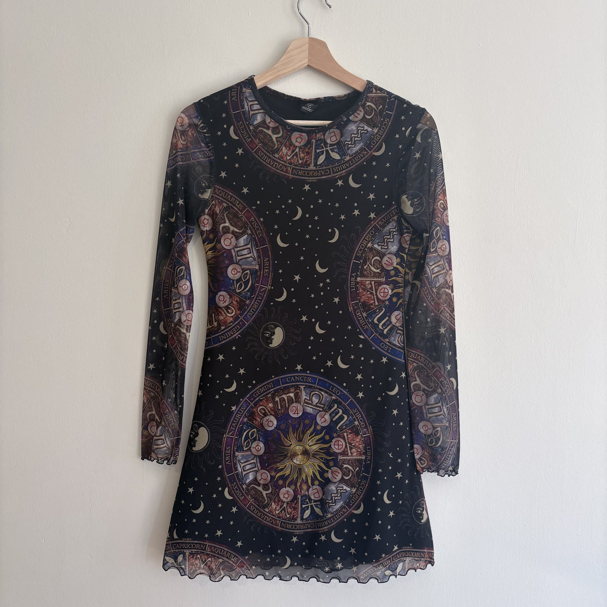 Urban Outfitters| Zodiac Mesh Mini Dress | Celestial Whimsygoth | S