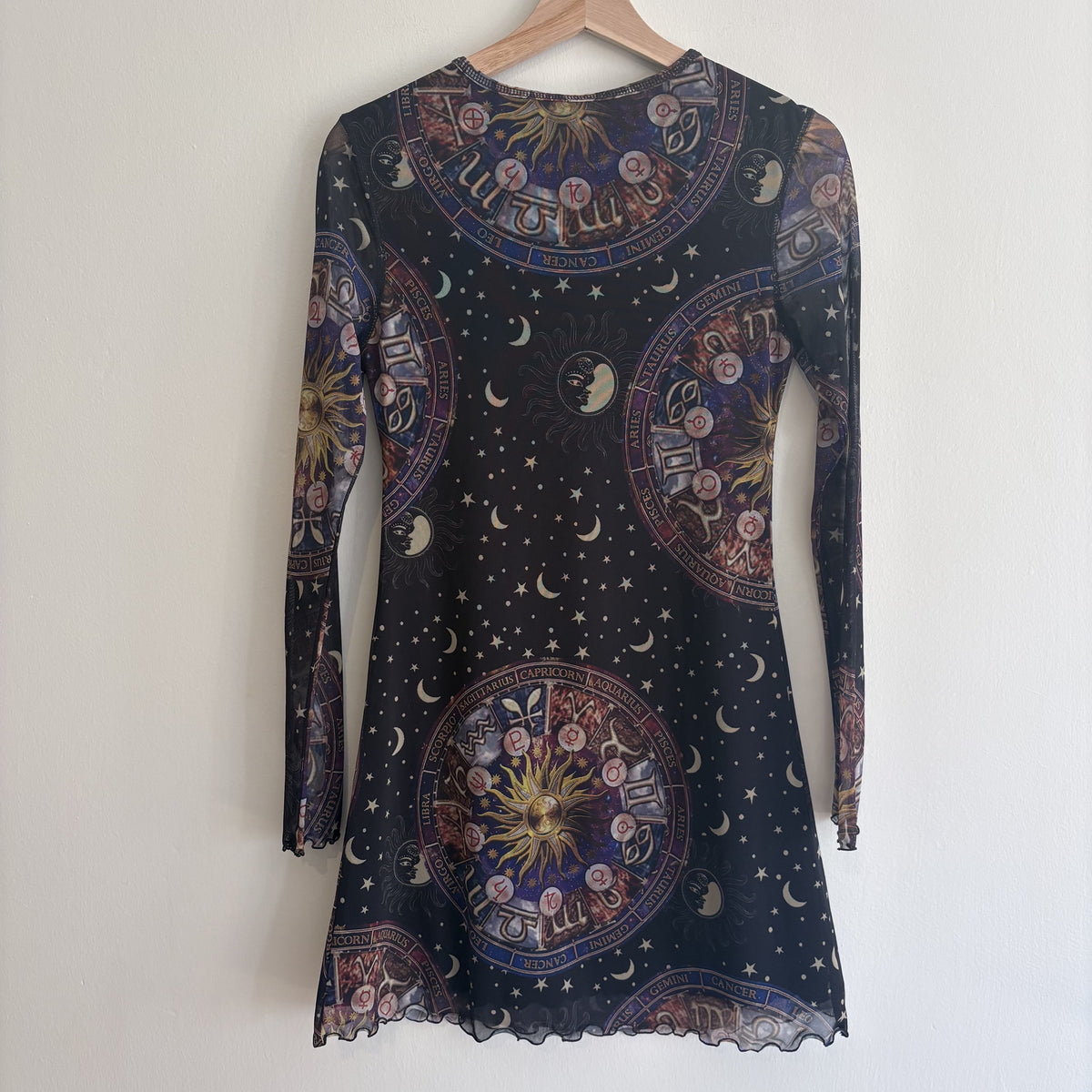 Urban Outfitters| Zodiac Mesh Mini Dress | Celestial Whimsygoth | S