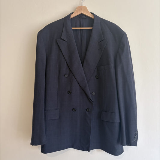 Christian Dior Monsieur “De Luxe” Navy Glen Check Wool Blazer 1981– Reg 46
