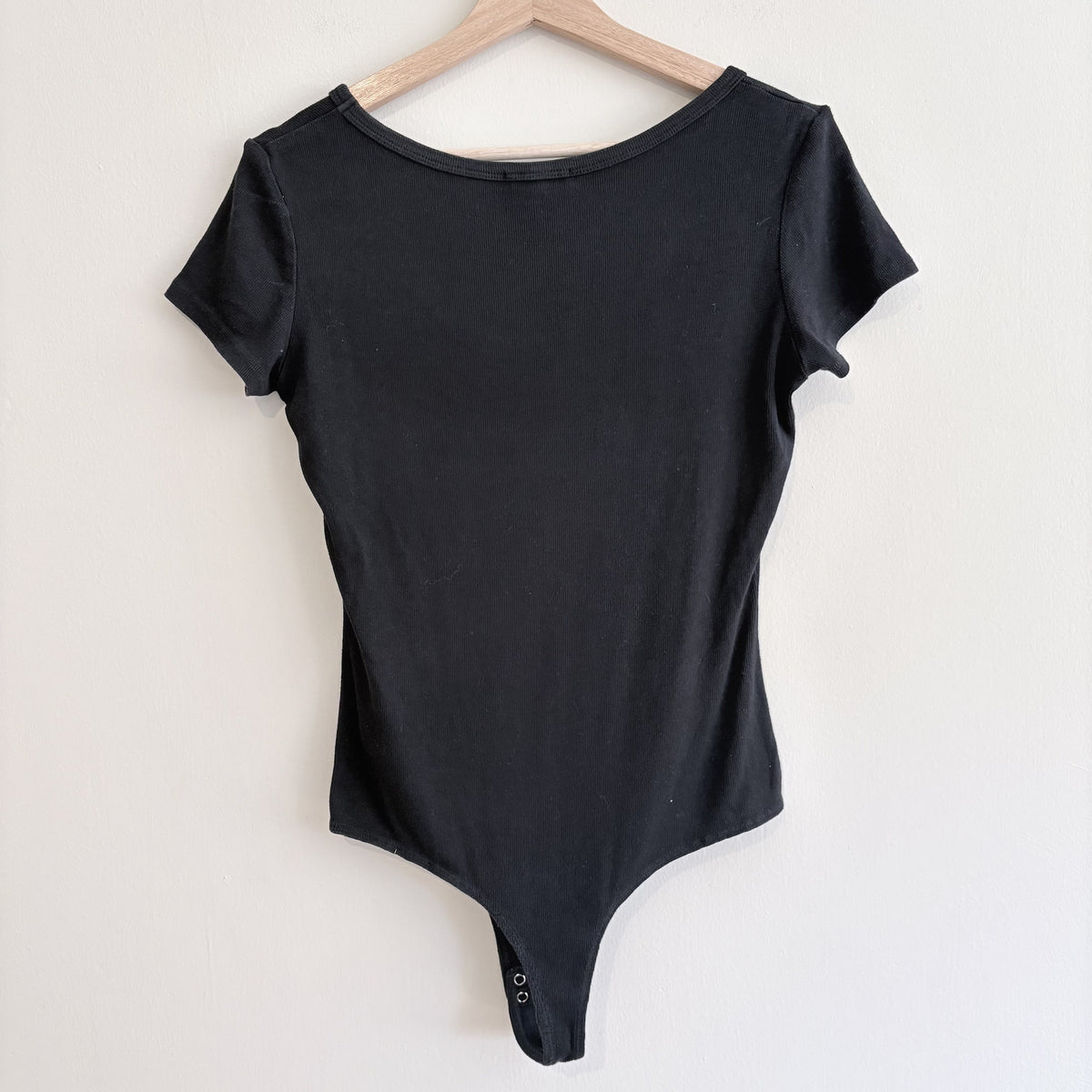 Agode | Ribbed Bodysuit in Faded Black | Balletcore, clean girl, 90s | Size M