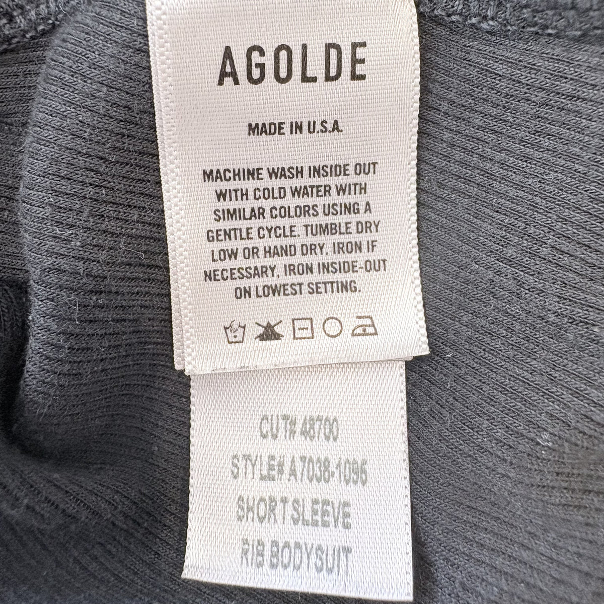 Agode | Ribbed Bodysuit in Faded Black | Balletcore, clean girl, 90s | Size M