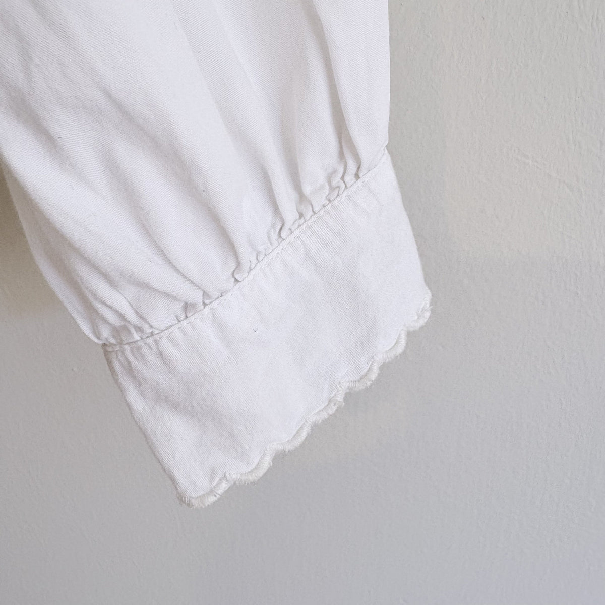Zara | Embroidered Bib Blouse | White | Prairie Romantic | Size S