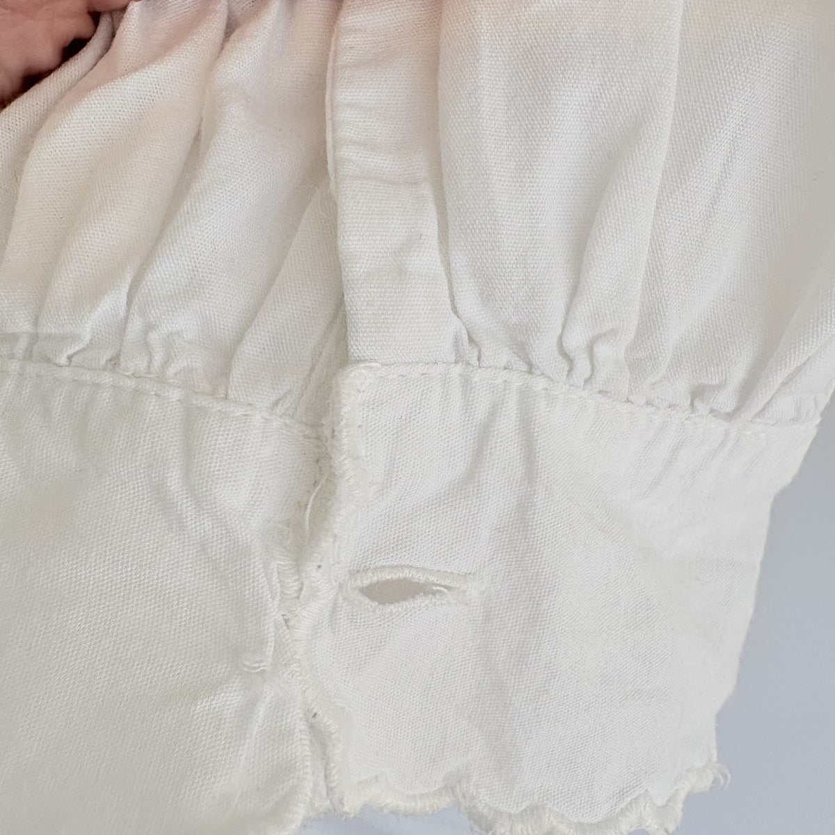 Zara | Embroidered Bib Blouse | White | Prairie Romantic | Size S