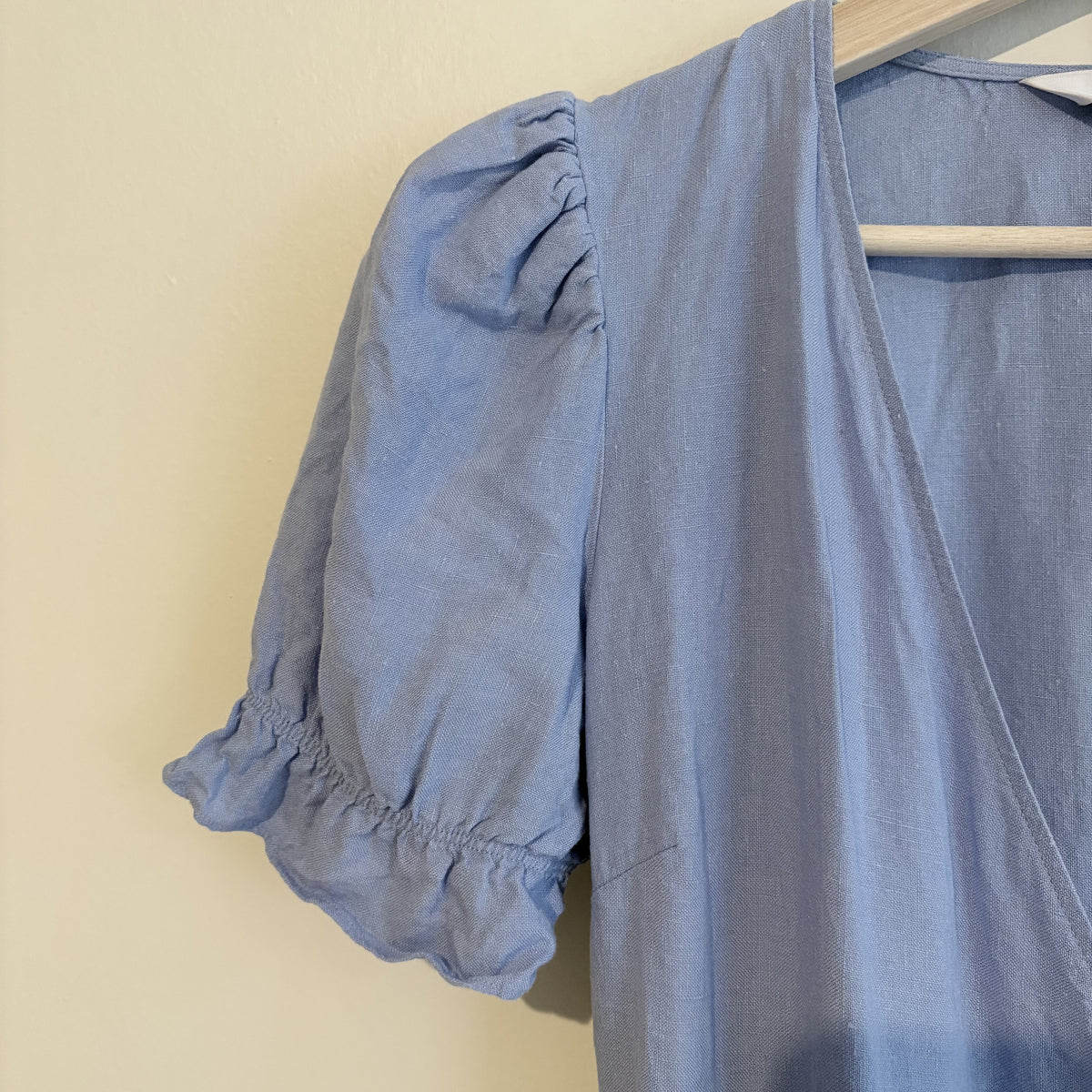 & Other Stories | Blue Linen Wrap Maxi Dress | Romantic Coastal Boho | UK 12
