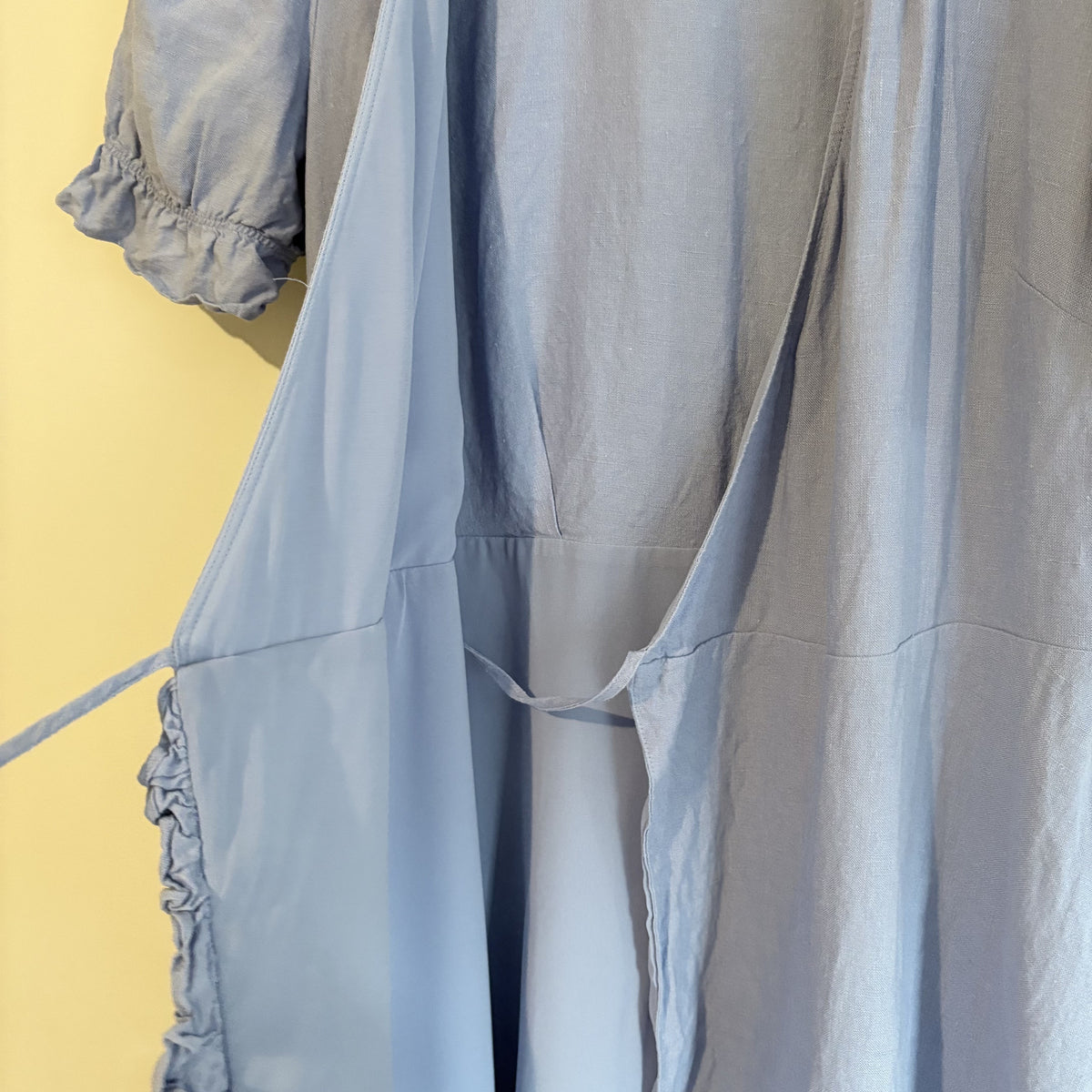 & Other Stories | Blue Linen Wrap Maxi Dress | Romantic Coastal Boho | UK 12