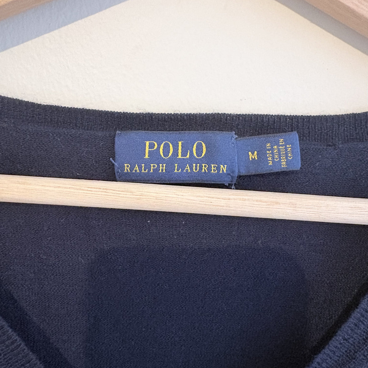 Polo Ralph Lauren | Navy Wool Silk cashmere blend V-Neck Jumper | Preppy | M