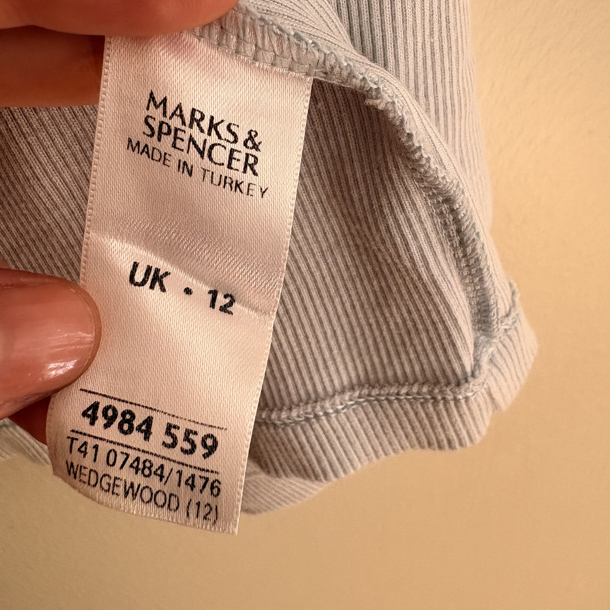Vintage M&S | Blue Ribbed Tie Front Cardigan | Y2K Coquette, romantic | UK 12