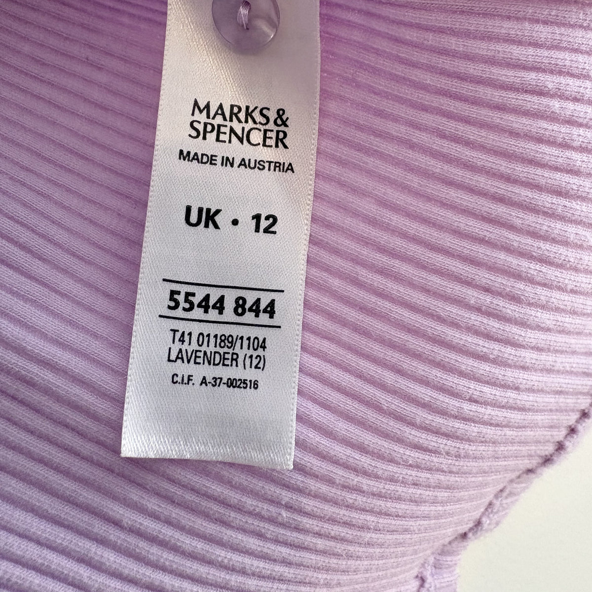 Vintage M&S | Lavender Ribbed Cardigan | Y2K Coquette | UK 12