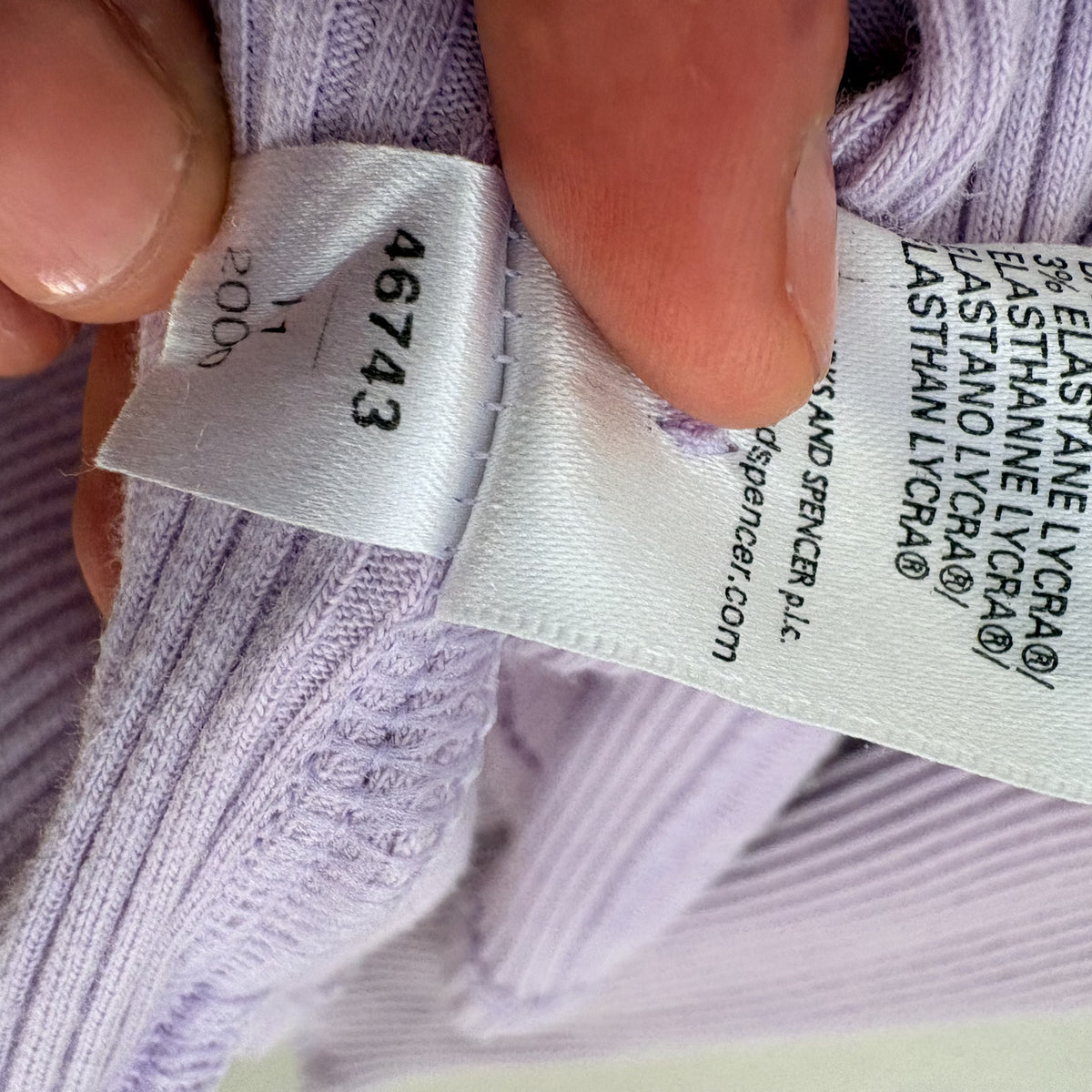 Vintage M&S | Lavender Ribbed Cardigan | Y2K Coquette | UK 12