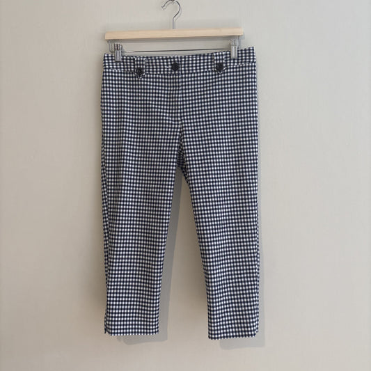 Navy Gingham Capri Trousers or Pedal Pushers | Y2K Cottagecore | UK 12