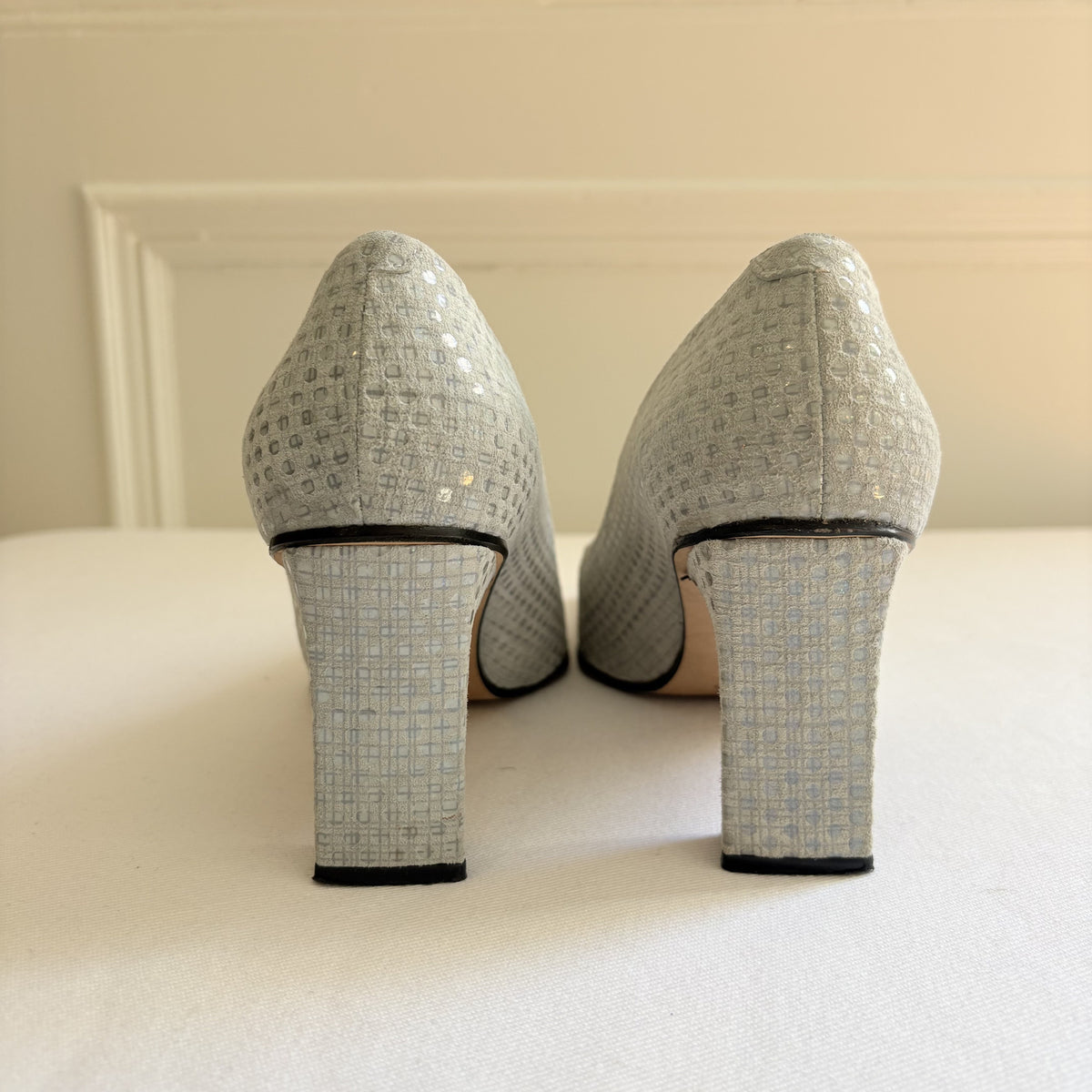 Valentina Russo | Vintage Leather Court Shoes | Silver Grey | US 7 UK 4.5