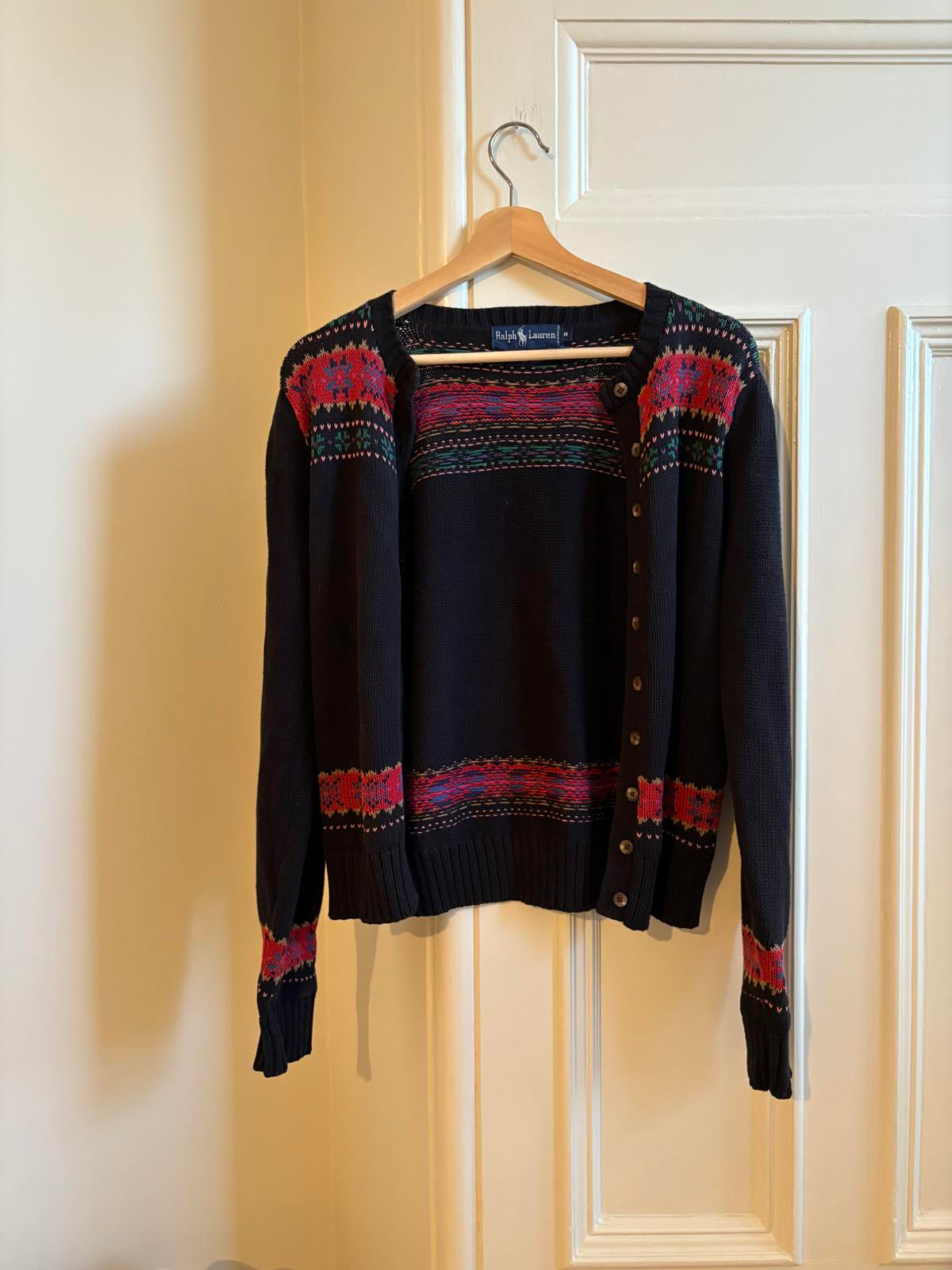 Ralph Lauren Vintage 80s/90s Fair Isle Cardigan - Size M – Romantic, Academia