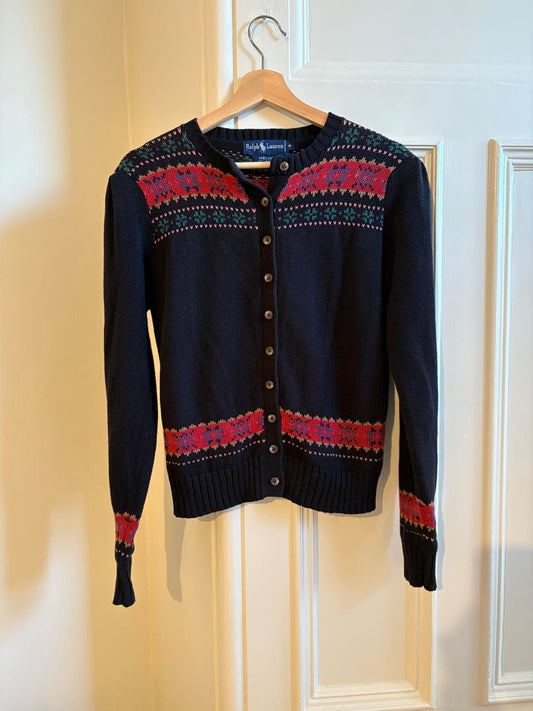 Ralph Lauren Vintage 80s/90s Fair Isle Cardigan - Size M – Romantic, Academia