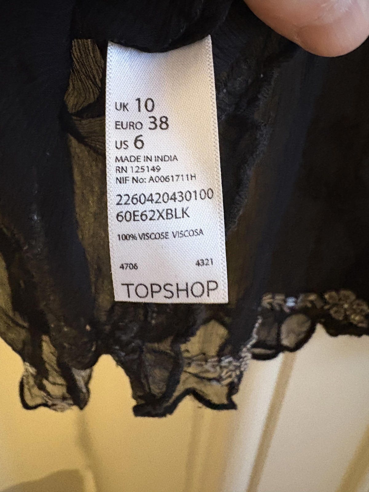 Vintage Y2K Topshop Kate Moss Beaded Sheer Top – UK 10 - Dark Romantic