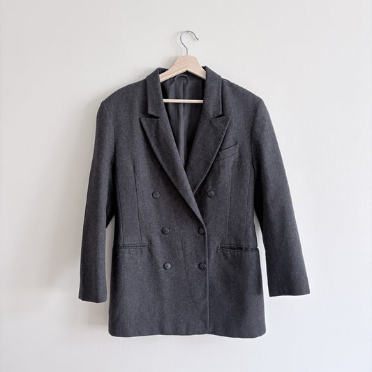 St Michael Blazer, Charcoal Grey, UK 12, 90s Tailoring, Corporate Chic, Heritage