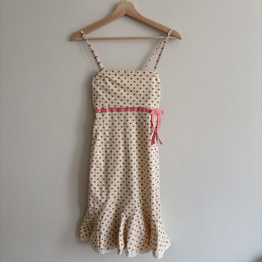 Vintage Miss Selfridge Midi Dress, Cream, UK 10, Cottagecore, Coquette, Twee