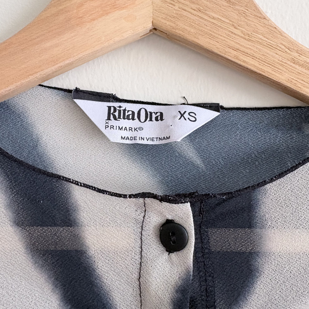 Rita Ora x Primark Mesh Cardigan Top, Black & Grey, XS, Y2K, Indie Sleaze, Zebra