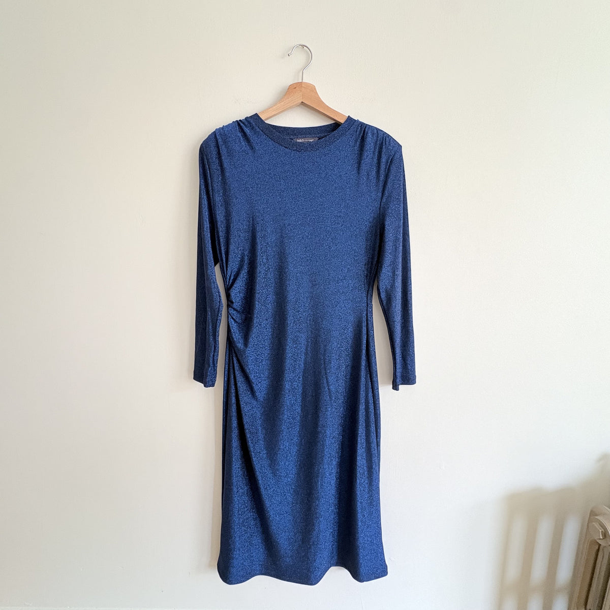 M&S Collection Sparkle Midi Dress, Cobalt Blue, UK 14, Partywear, Glam